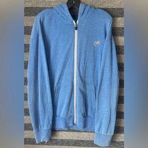 Fox BMX Racing Motocross Light Blue Full-Zip Hoodie Sweatshirt Men’s XL